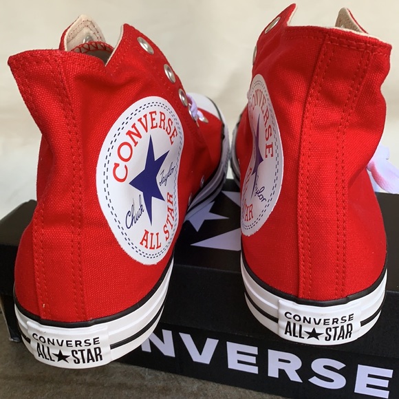 CONVERSE CTAS HI ENAMEL RED/WHITE/BLACK MENS - Picture 11 of 15